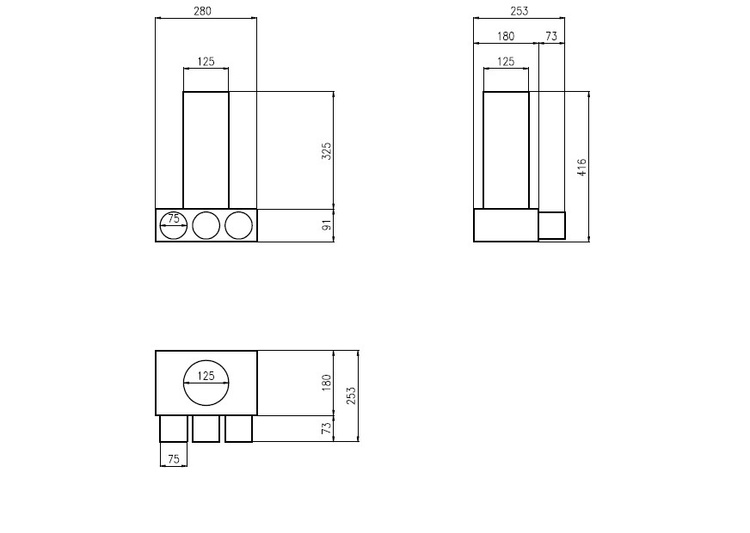 SKRZYNKA ROZPRĘŻNA 3x75 MM | FI 125 | REKUPERACJA OCYNK-GUMA POD ANEMOSTAT