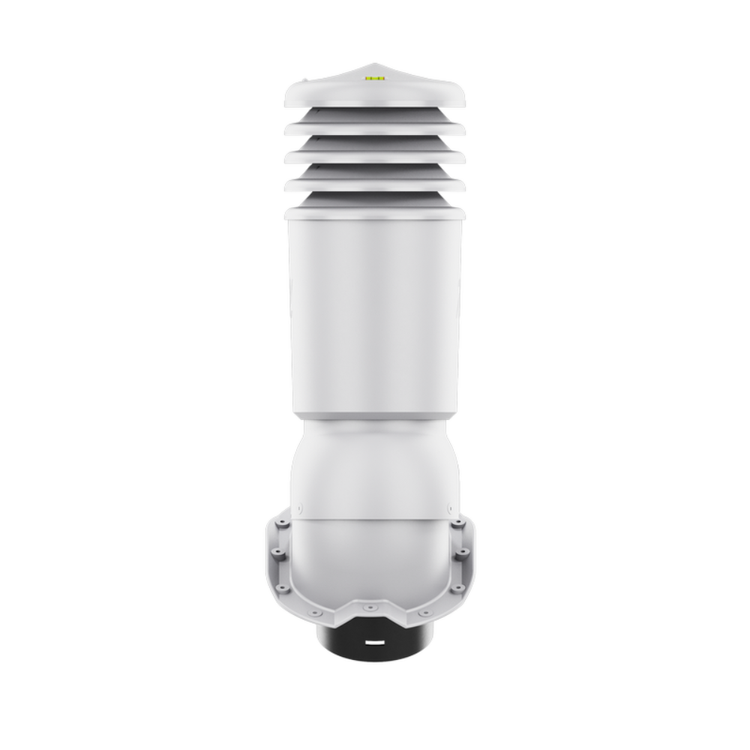 Kominek Wentylacyjny IZOLOWANY WYRZUTNIA fi125mm do blachy trapezowej  T18 JASNOSZARY RAL 7036