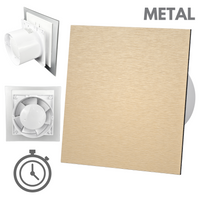 Wentylator łazienkowy dRim fi125 (TS) + FRONT PP Szczotkowane złoto