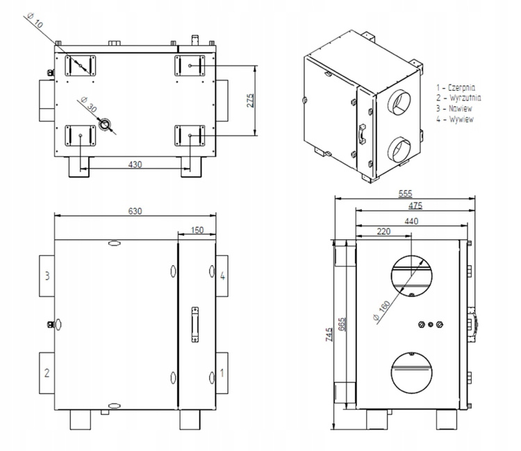 REKUPERATOR Centrala wentylacyjna HAVA TEMIZ 300 z nagrzewnicą wstępną
