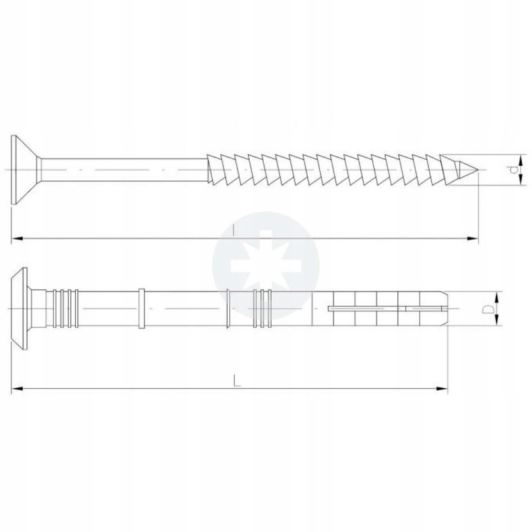 Kołek kołnierz grzybkowy gwoździowkręt COLLAR EASY FIX | 10szt. | 6x40 mm