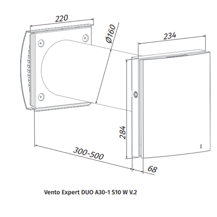 Rekuperator Ścienny Decentralny VENTO Expert DUO Wi-Fi A30 30m3/h