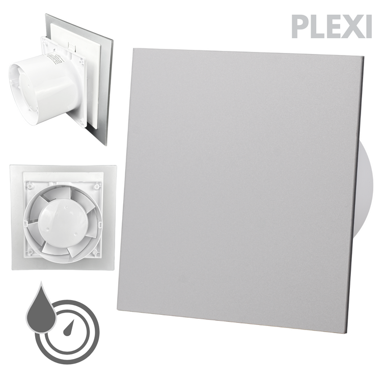 Wentylator łazienkowy dRim fi125 (HS+TS) + FRONT PP Szary