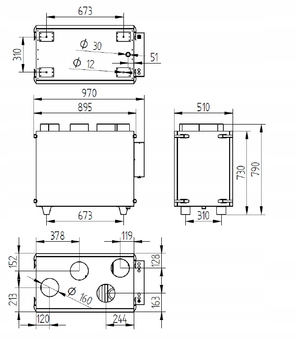 Rekuperator HAVA REKU 400 V Centrala Wentylacyjna z nagrzewnicą wstępną