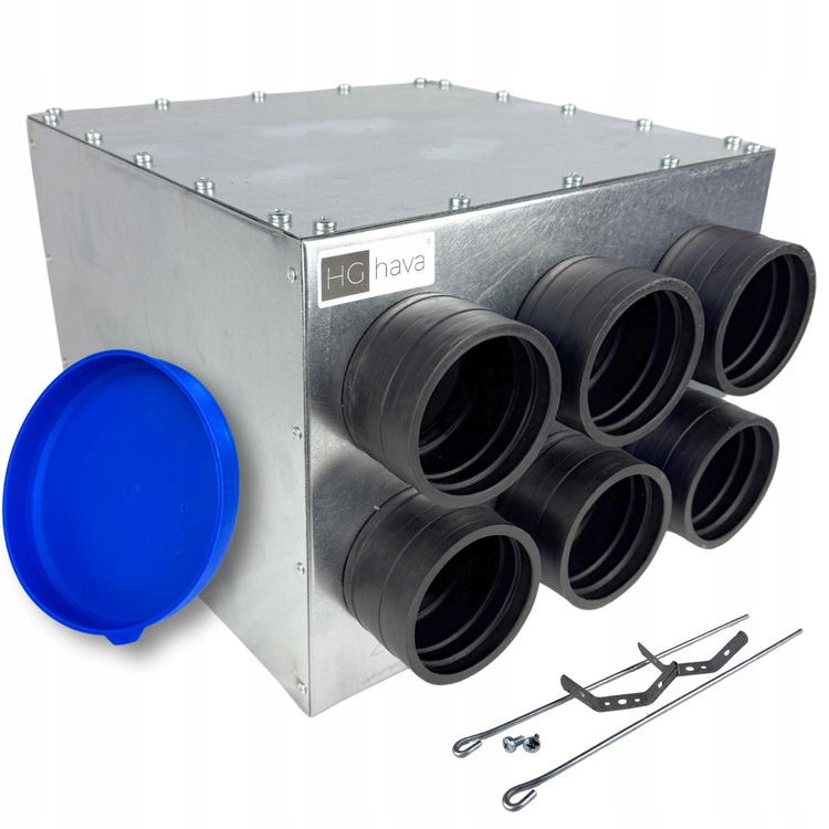 Skrzynka rozdzielcza rozdzielacz przelotowy wentylacja fi200 / 6x75mm