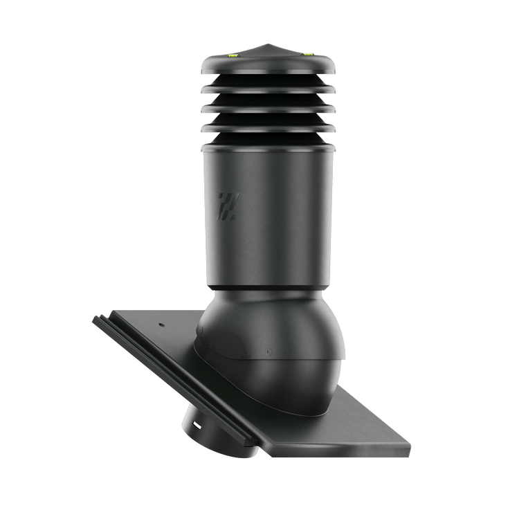 Kominek wentylacyjny IZOLOWANY do dachówki TEVIVA GRAFITOWY CISAR fi125