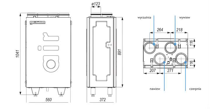 Rekuperator Centrala DEFRO DRX 250 V S 200 m3/h - nagrzewnica + panel sterowania