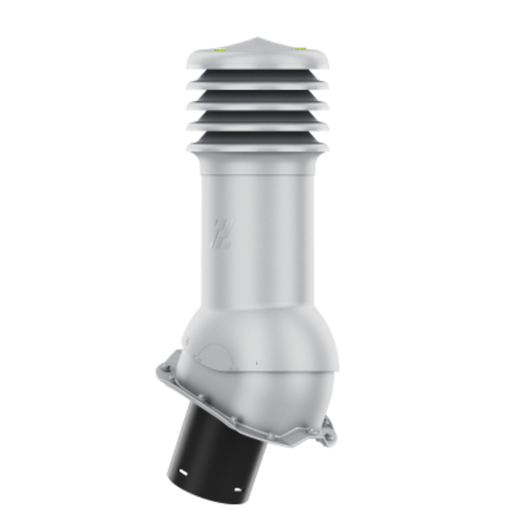 Kominek Wentylacyjny WYRZUTNIA fi125mm do blachy trapezowej T18 SREBRNY RAL 9006