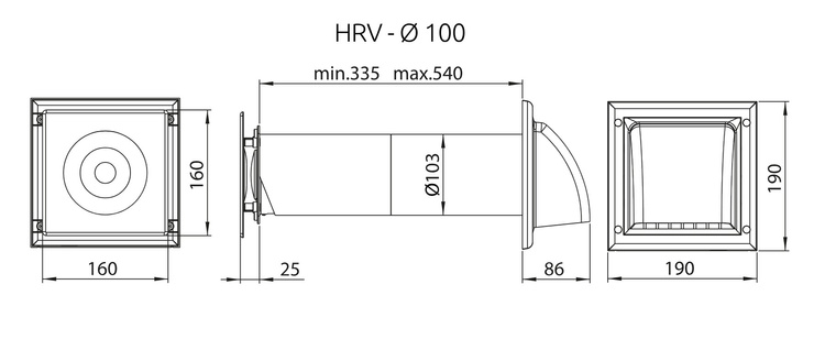 Rekuperator Ścienny Decentralny Awenta HRV100P Z PILOTEM