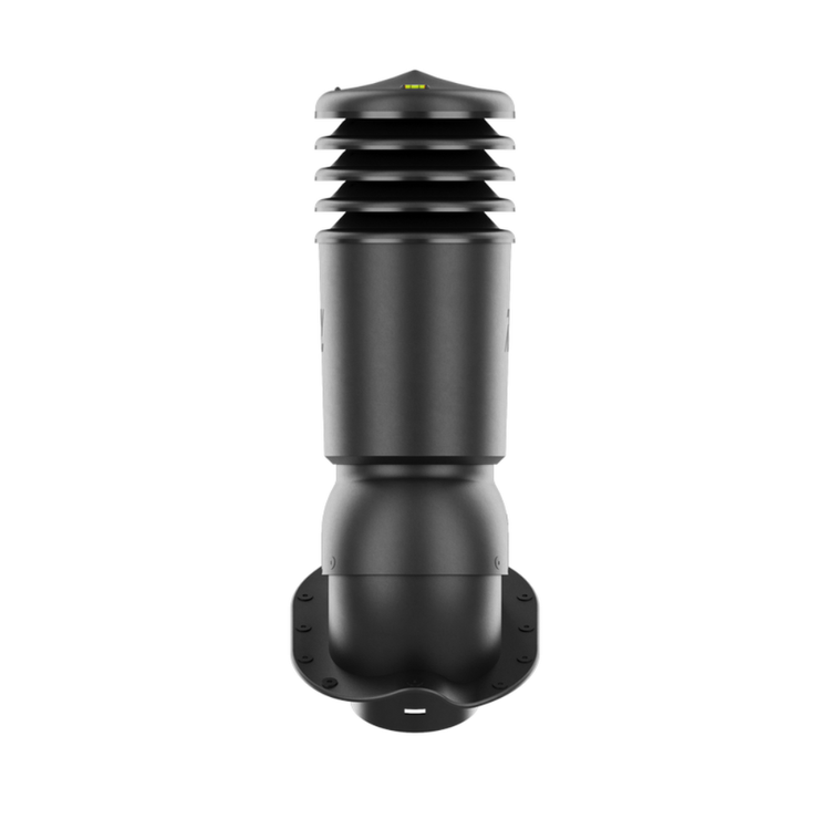 Kominek Wentylacyjny IZOLOWANY WYRZUTNIA fi125mm - Do do Każdej Blachodachówki CZARNY RAL 9005