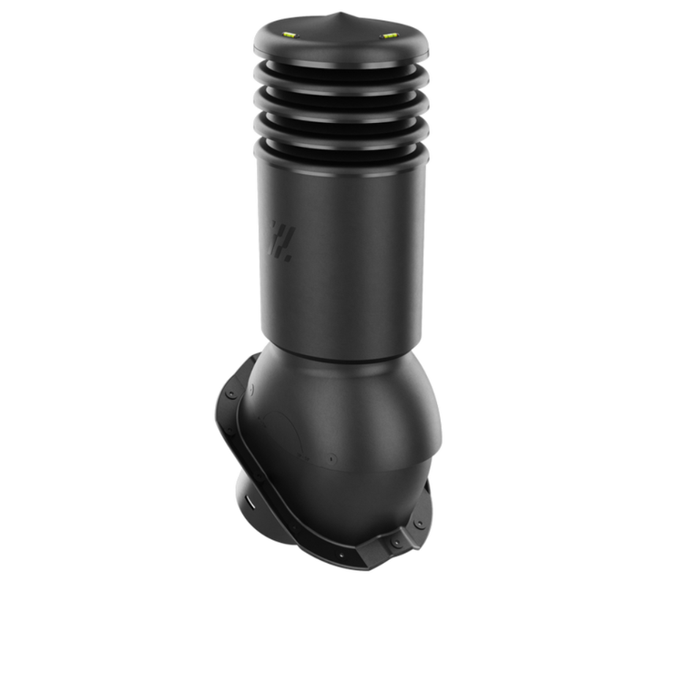 Kominek Wentylacyjny IZOLOWANY WYRZUTNIA fi150mm do blachy trapezowej  T18 CZARNY RAL 9005