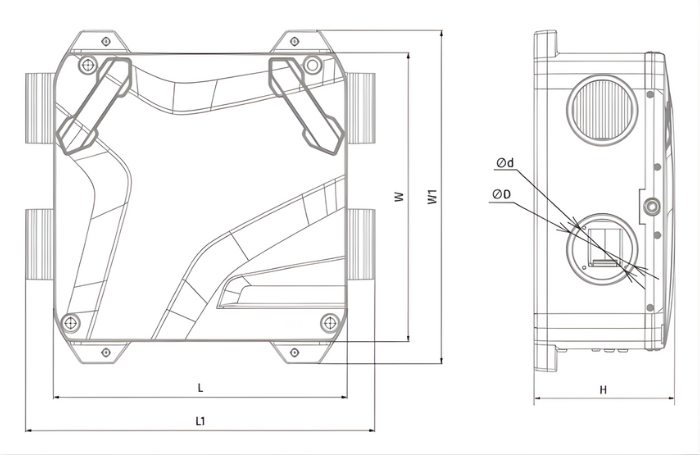 Rekuperator VENTS Reneo-Fit D 100 - EPP + BIAŁY PANEL STERUJĄCY