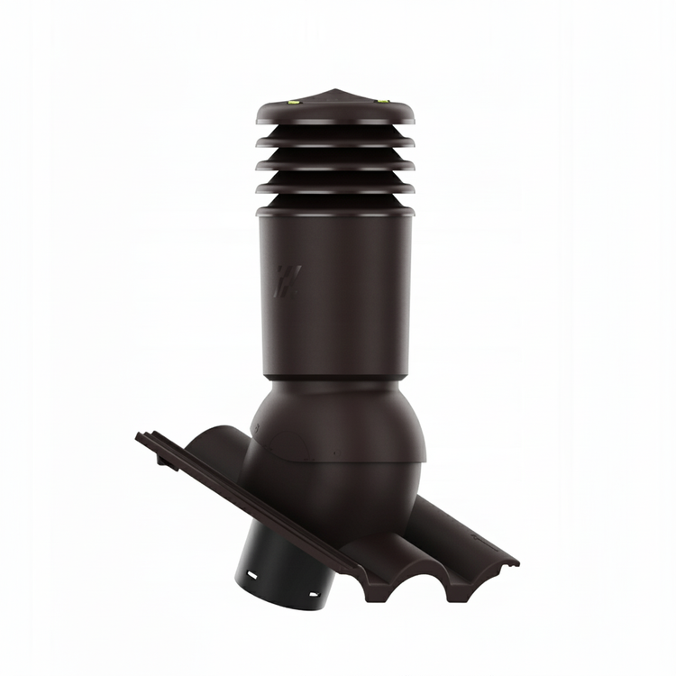 Kominek wentylacyjny IZOLOWANY do dachówki TAUNUS PFANNE (GRECKA)/ TERRAN DANUBIA CIEMNY BRĄZ fi125