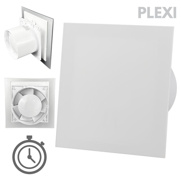 Wentylator łazienkowy dRim fi100 (TS) + FRONT PP Biały mat