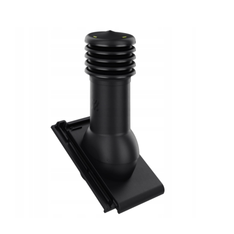 Kominek wentylacyjny do dachówki BERGAMO CZARNA GLAZUROWANA fi125