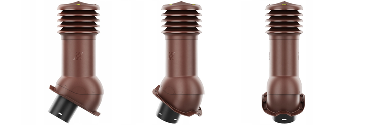 Kominek Wentylacyjny WYRZUTNIA fi150mm do blachy trapezowej T18 BRĄZOWY RAL 8017