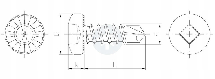 Wkręt samowiercący walcowy L4 |1000 szt.| 4,2x13 mm