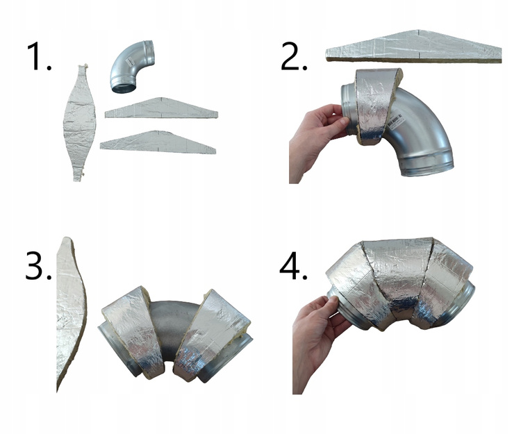Formatka do wycinania izolacji dla kolan wentylacyjnych fi 125/160/200