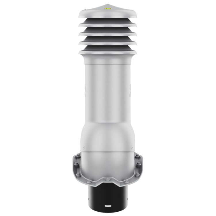 Kominek Wentylacyjny WYRZUTNIA fi125mm do blachy trapezowej T18 SREBRNY RAL 9006