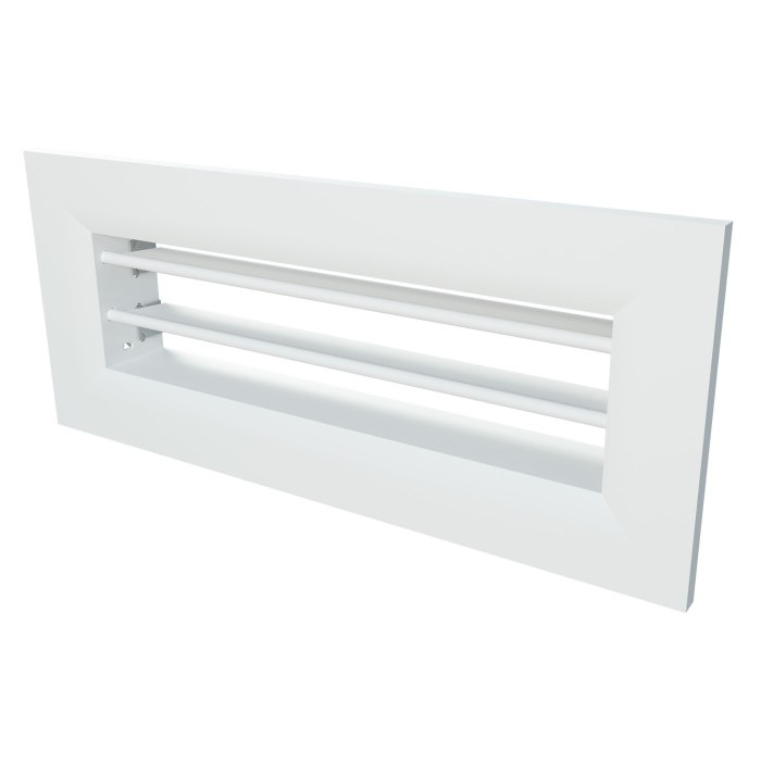 SKRZYNKA ROZPRĘŻNA KĄTOWA ŚCIENNA 2x75 + KRATKA WENTYLACYJNA 200x55 mm