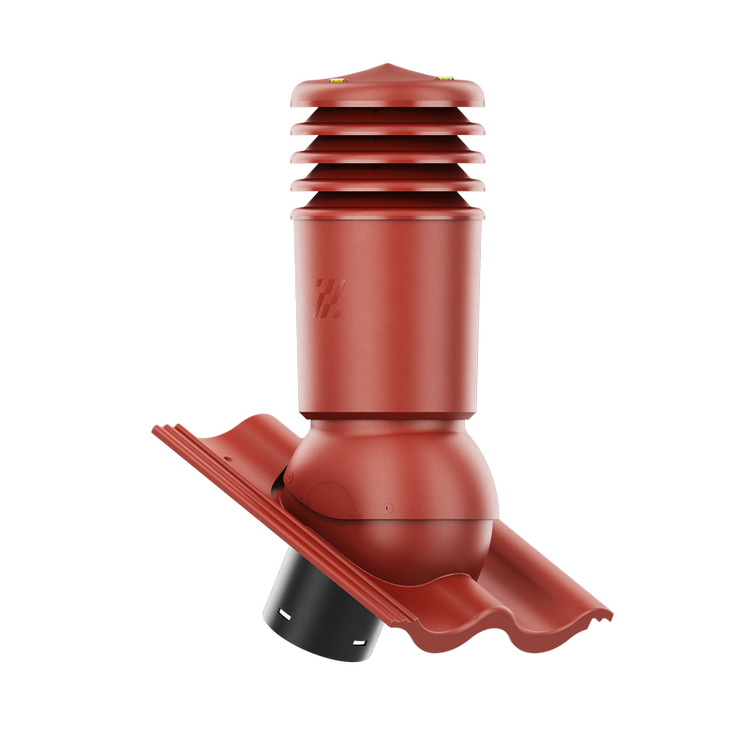 Kominek wentylacyjny IZOLOWANY do dachówki CELTYCKA CIEMNOCZERWONY fi150