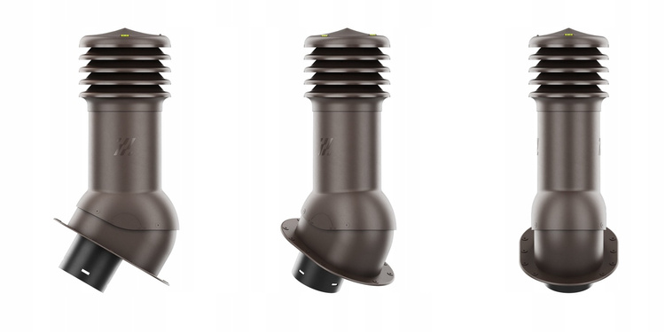 Kominek wentylacyjny WYRZUTNIA do pokryć płaskich C. BRĄZ fi125