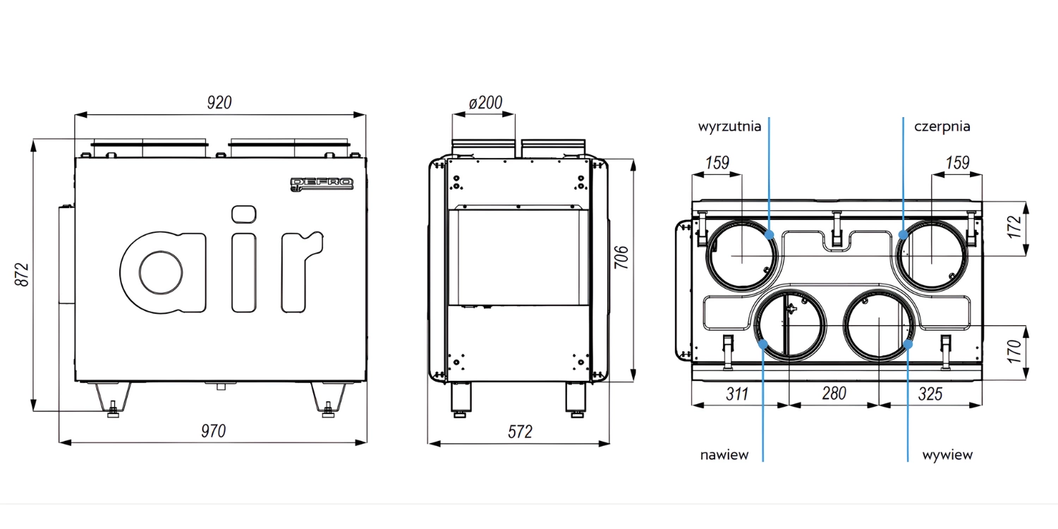 Rekuperator Centrala DEFRO DRX 300 V 350 m3/h - nagrzewnica + panel sterowania pol_pl_Rekuperator-DEFRO-DRT-H-N-350-m3-h-Rekuperacja-Dom-5453_4