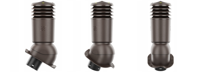 Kominek Wentylacyjny IZOLOWANY WYRZUTNIA fi125mm - Do do Każdej Blachodachówki CIEMNY BRĄZOWY RAL 8019