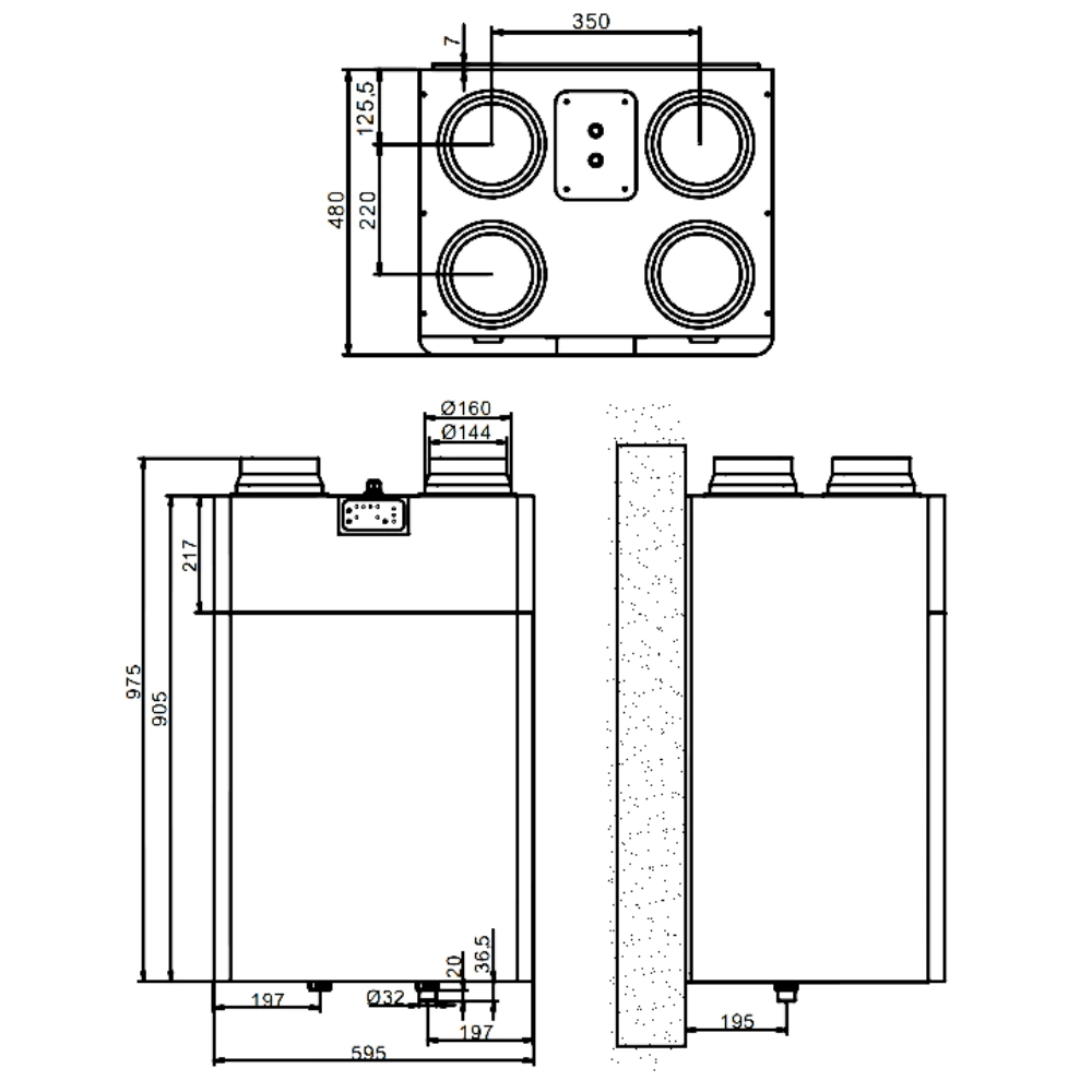 Rekuperator DEFRO DRX F 450 m3/h Podwieszany  - nagrzewnica + panel sterowania pol_pl_Rekuperator-DEFRO-DRX-F-450-m3-h-Podwieszany-nagrzewnica-panel-sterowania-7639_6
