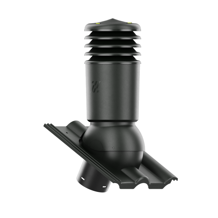 Kominek wentylacyjny IZOLOWANY do dachówki ROMAŃSKA GRAFITOWY LUMINO/CISAR fi125