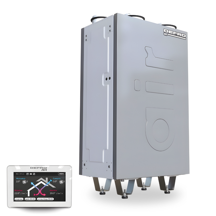 Rekuperator Centrala DEFRO DRX 250 V S 200 m3/h - nagrzewnica + panel sterowania