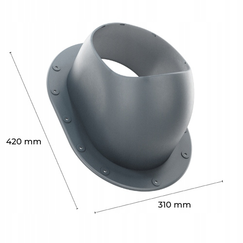 WYRZUTNIA DACHOWA IZOLOWANA kominek wentylacyjny do blach płaskich RAL7016 fi160 + RURA