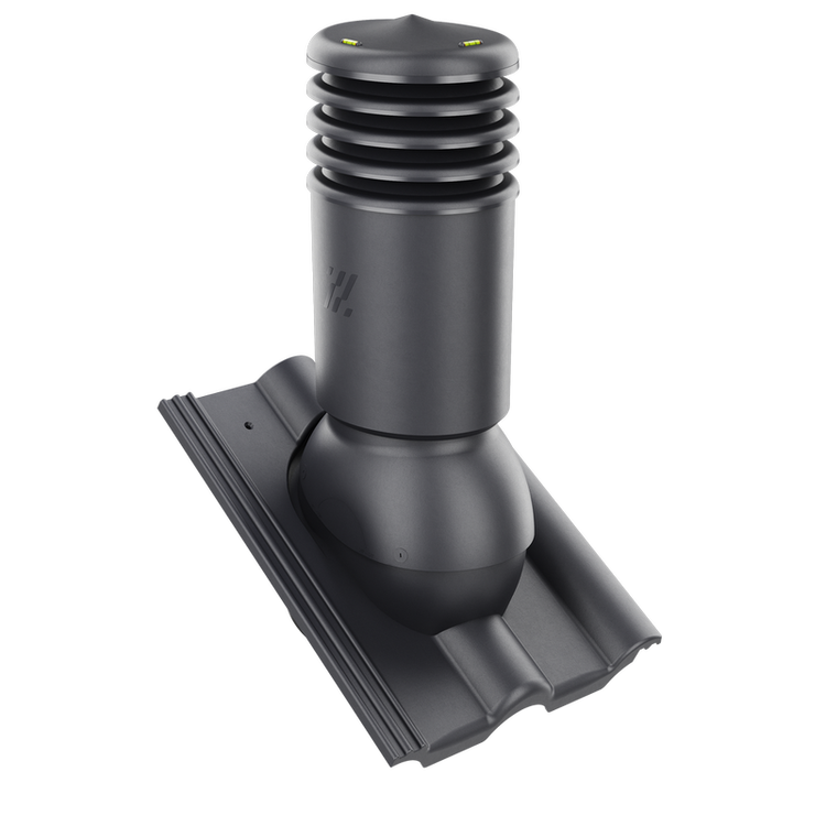 Kominek wentylacyjny IZOLOWANY do dachówki VOJENS (PODWÓJNA RZYMSKA) GRAFIT fi150