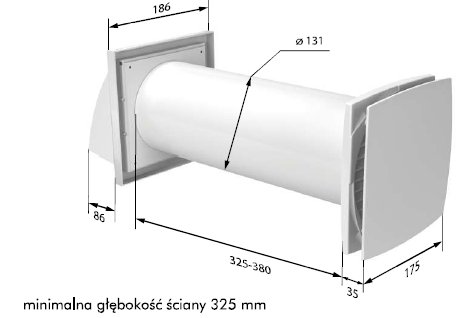Rekuperator Ścienny Decentralny Ventika SOLO+ Ø125