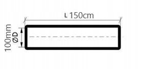 Kanał wentylacyjny okrągły 100 fi100 1,5m