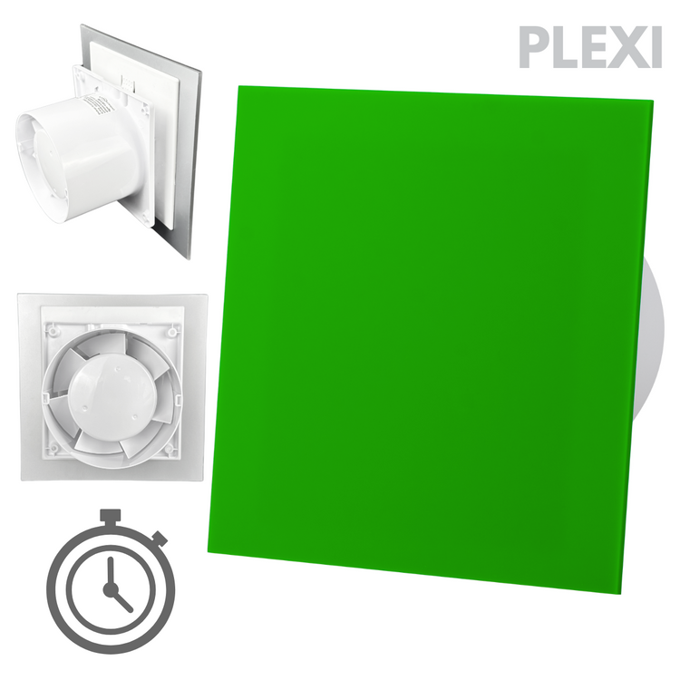 Wentylator łazienkowy dRim fi100 (TS) + FRONT PP Zielony