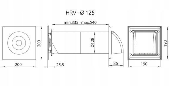 Rekuperator Ścienny Decentralny Awenta HRV125P Z PILOTEM