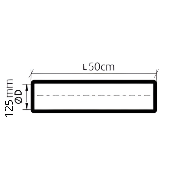 Kanał wentylacyjny okrągły 125 fi125 0,5m