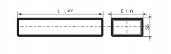 Kanał wentylacyjny płaski 110x55 1,5m