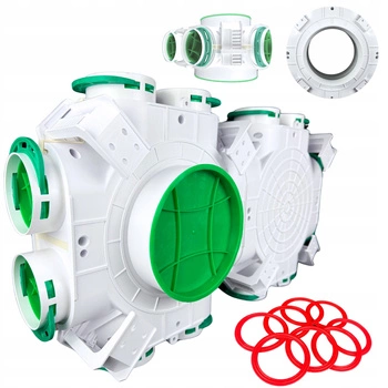 SKRZYNKA ROZDZIELCZA PRZELOTOWA ROZDZIELACZ REKUPERACJA fi 200/160 / 12x75 mm