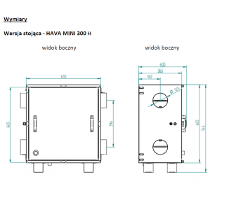 REKUPERATOR HG HAVA MINI 300 S Z NAGRZEWNICĄ 0,5 KW NE-WS