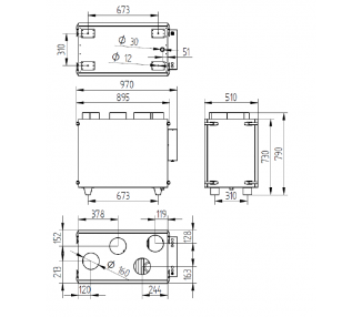 REKUPERATOR HG HAVA REKU 400V STOJĄCY Z NAGRZEWNICĄ 1 kW NE-WS