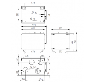 REKUPERATOR HG HAVA REKU 600V STOJĄCY Z NAGRZEWNICĄ 1,5 KW NE-WS