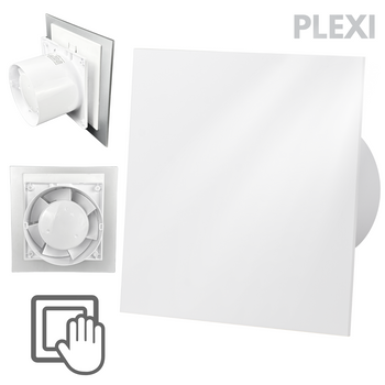 Wentylator łazienkowy dRim fi100 (S) + FRONT PP Biały połysk