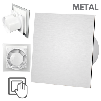 Wentylator łazienkowy dRim fi100 (S) + FRONT PP Szczotkowane srebro