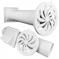 Zestaw wentylacyjny przez ścianę: kratka + rura 50cm + wylot powietrza fi100