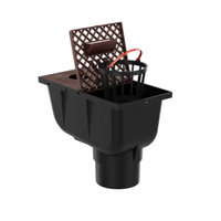 Osadnik Rynnowy Pionowy BRĄZOWY do Rur Okrągłych z kratką rewizyjną fi110 