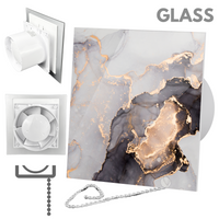 Wentylator łazienkowy dRim fi125 (PS) + FRONT Szkło Różowo złoty marmur