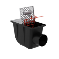 Osadnik Rynnowy Boczny JASNOSZARY do Rur Kwadratowych z kratką rewizyjną fi110 