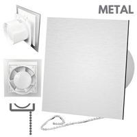 Wentylator łazienkowy dRim fi125 (PS) + FRONT Szczotkowane srebro